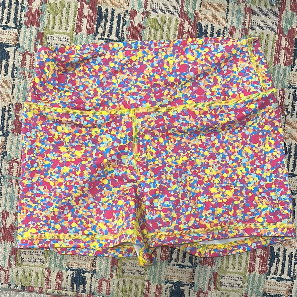 Fleo Pink and Yellow Athletic Shorts Vibrant  Design